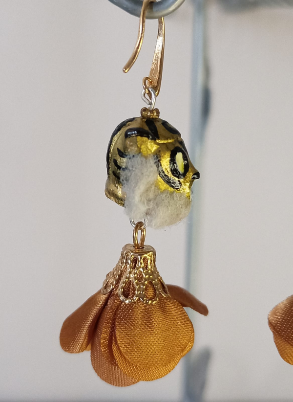 Aretes "Tiger Mask" dorados - Imagen 2