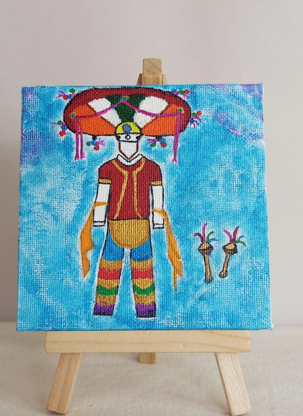 Cuadro traje danza de la pluma.