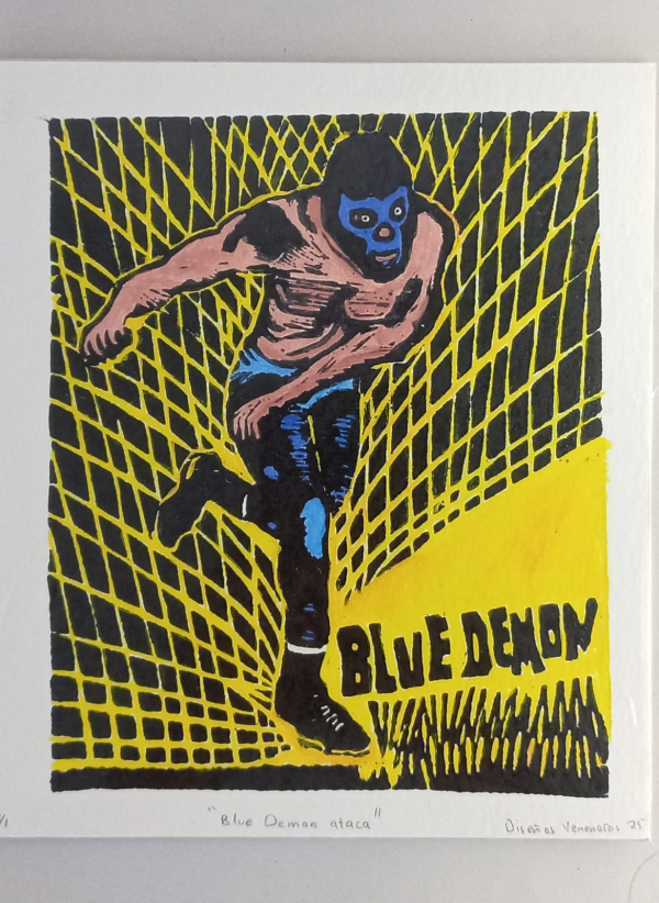 Grabado "Blue demon ataca"