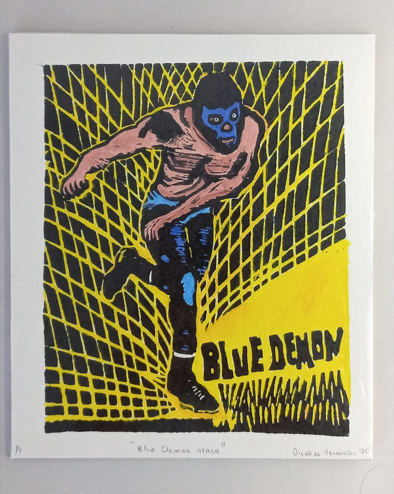 Grabado "Blue demon ataca"