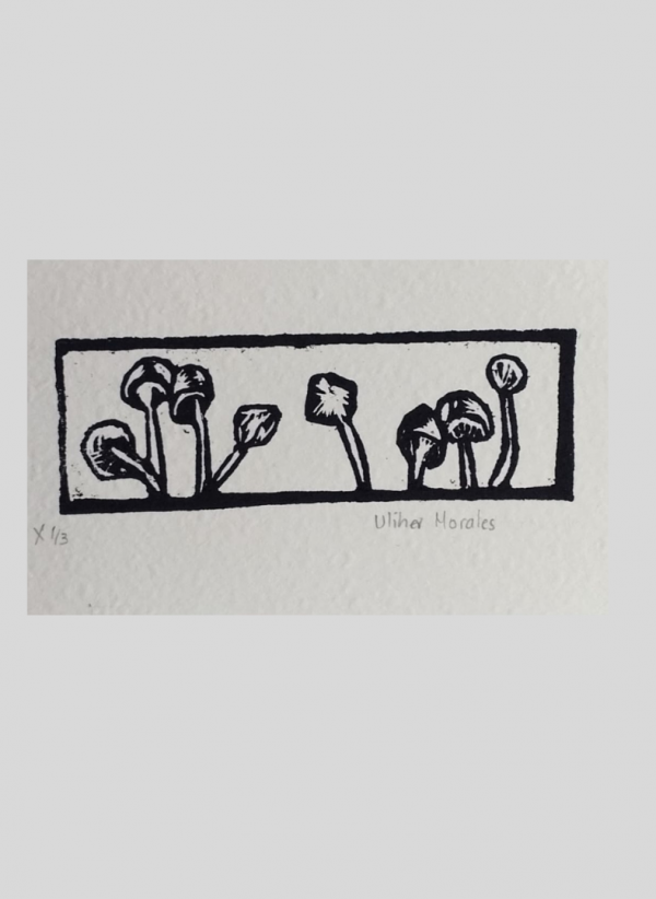 Grabado "Bailando con el viento" (vertical)